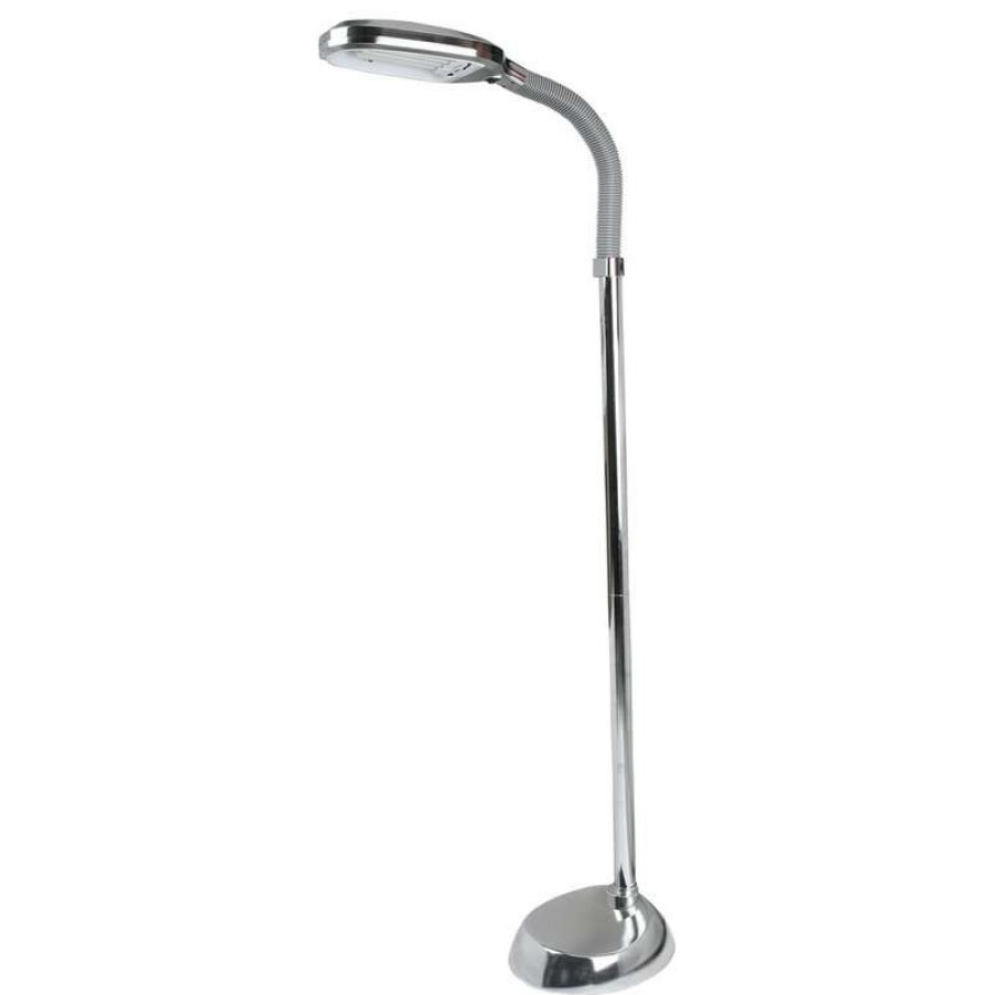 Lamps * | Best Reviews Of Natural Full Spectrum Sunlight Therapy Floor Lamp By Lavish Home, Chrome