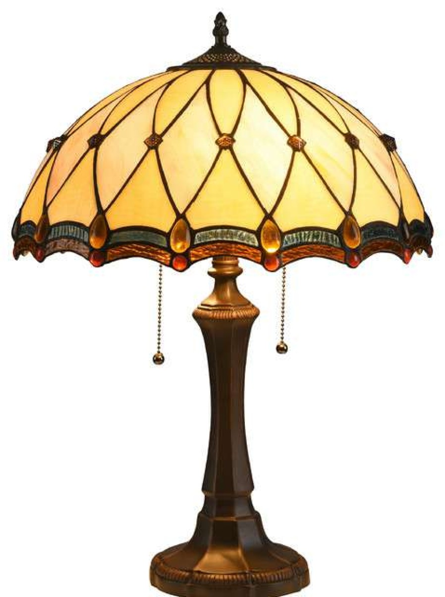 Lamps * | Best Reviews Of Chloe Lighting, Inc. Chloe Lighting Josephine Tiffany-Style 2-Light Table Lamp 16 Shade