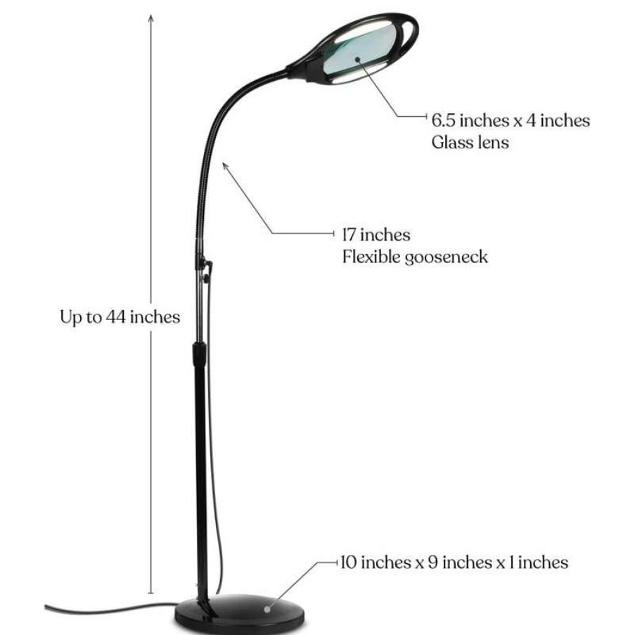 Lamps * | Promo Brightech Lightview Pro, Full Page Magnifying Floor Lamp, Hands Free Magnifier, 3 Diopter