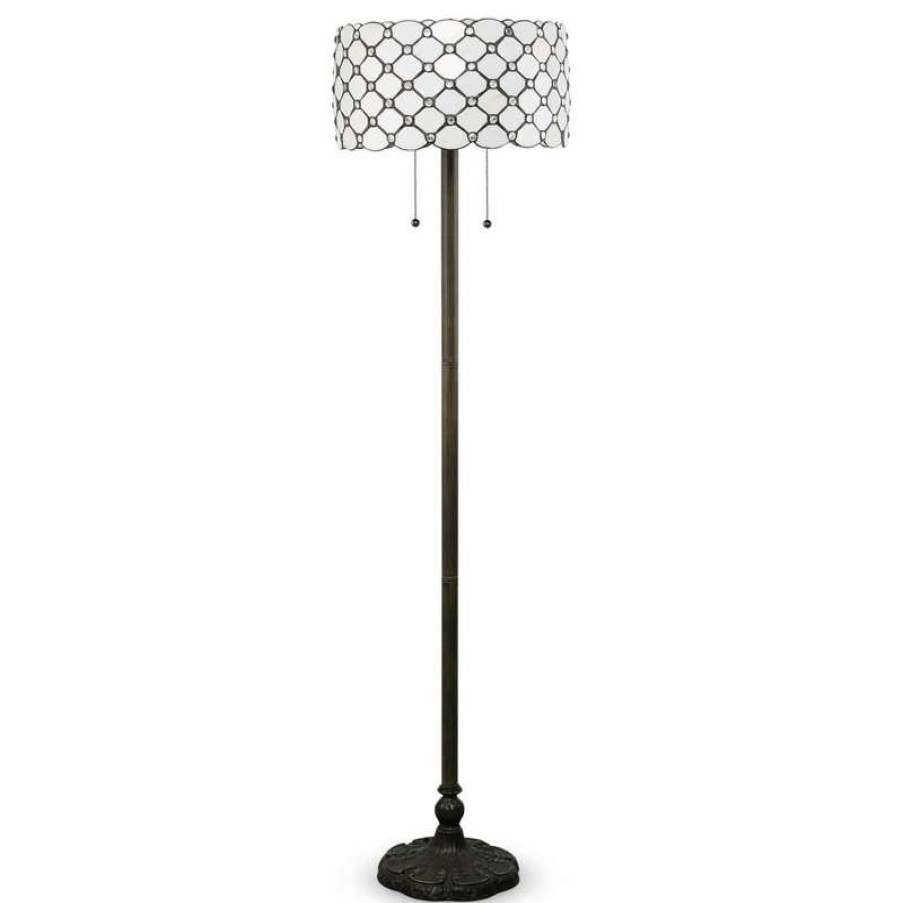 Lamps * | Flash Sale Serena D'Italia Contemporary Tiffany 2-Light Jeweled 60 Bronze Floor Lamp