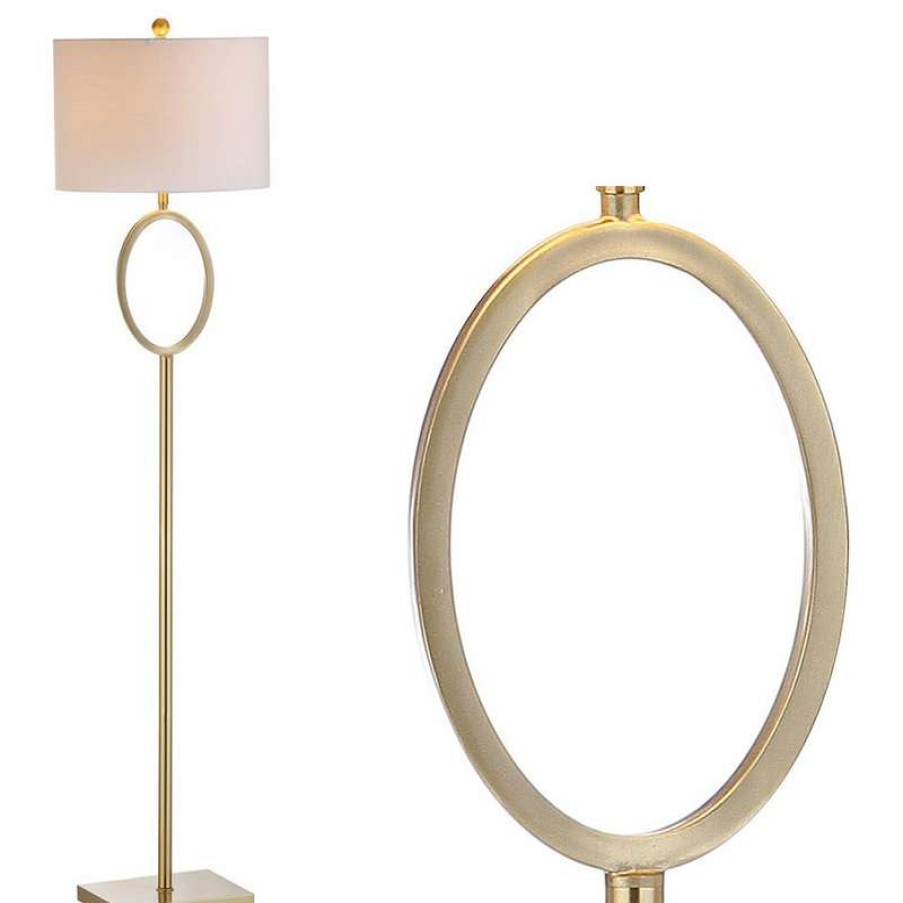 Lamps * | Hot Sale Jonathan Y April Metal Modern Contemporary Led Floor Lamp, Brass Gold