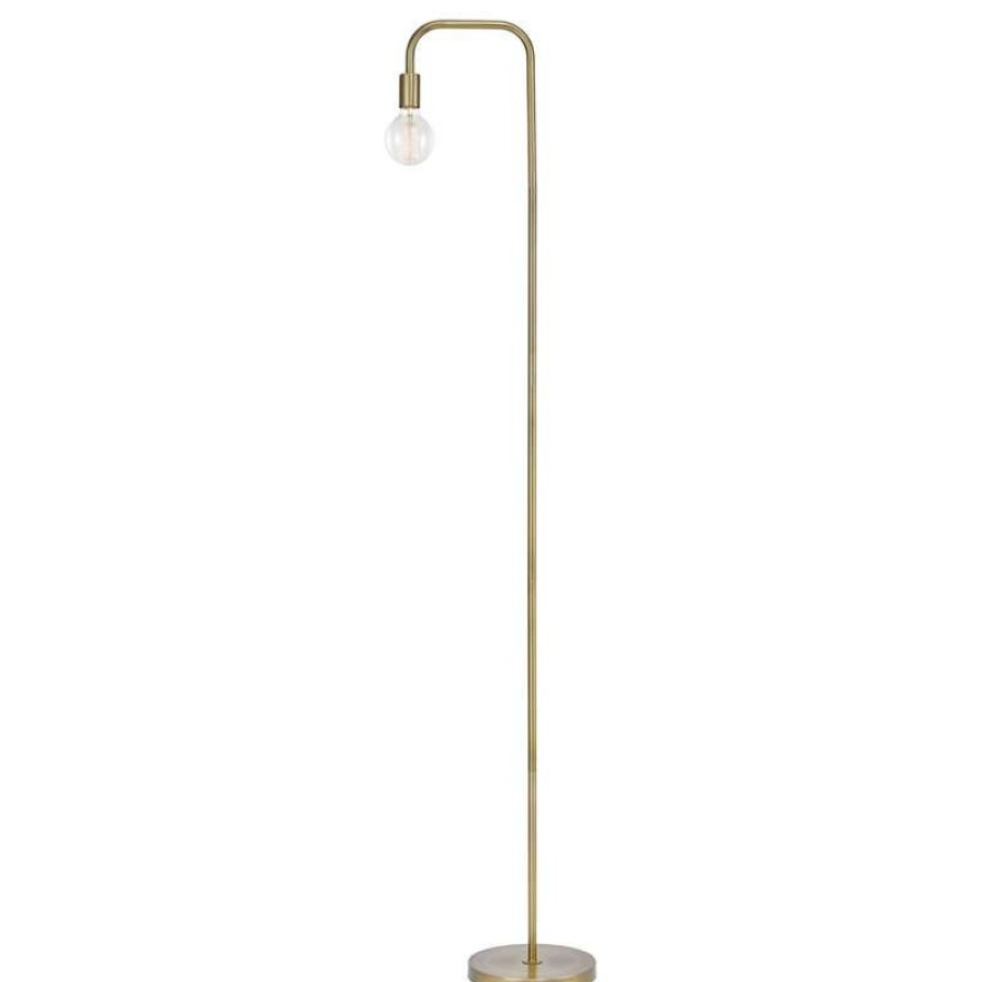 Lamps * | Flash Sale Globe Electric Holden 70 Black Floor Lamp, Matte Brass