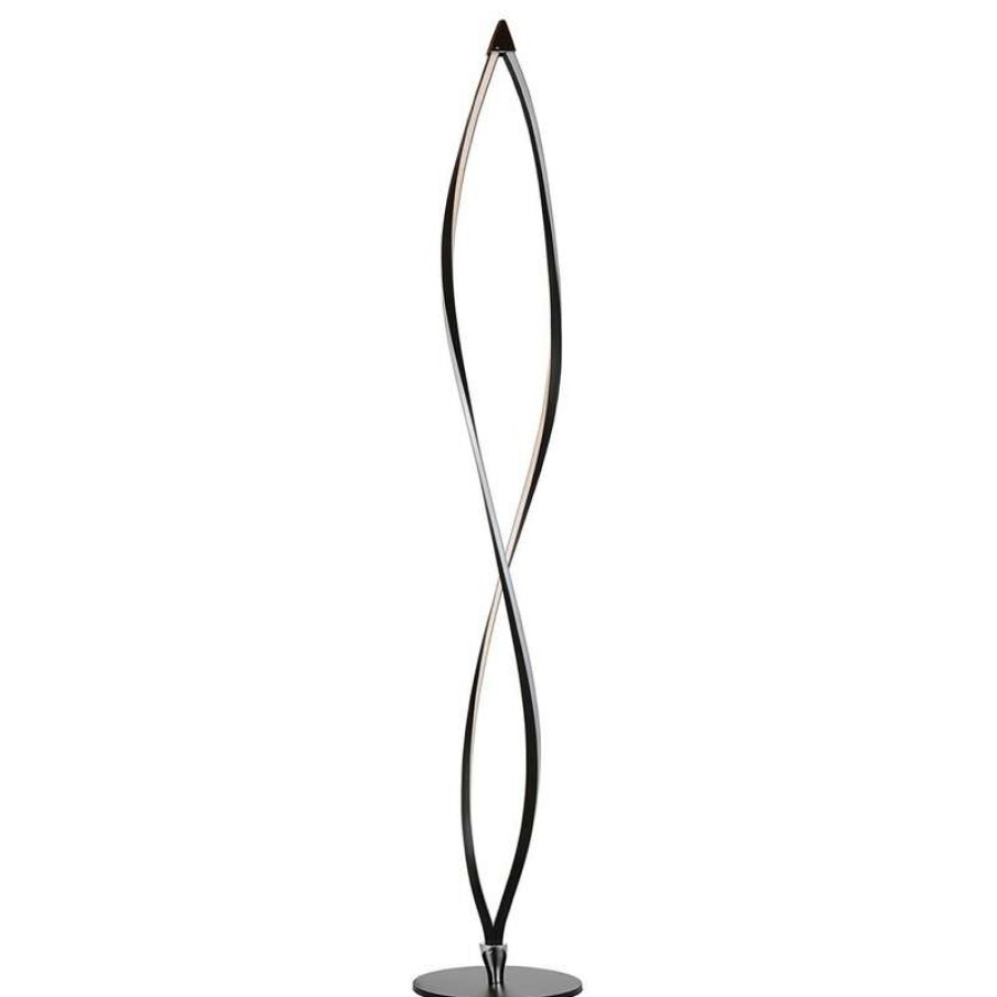 Lamps * | Promo Anzy Modern Twist Led Floor Lamp, Classic Black