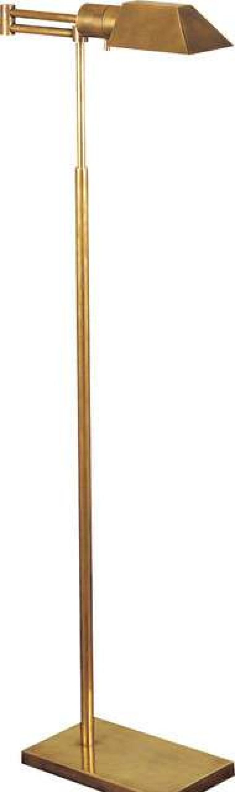 Lamps * | Outlet Visual Comfort Studio Swing Arm Floor Lamp, Hand-Rubbed Antique Brass