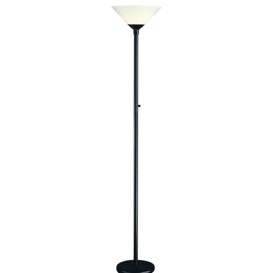 Lamps * | Cheap Adesso Aries Torchiere, Black