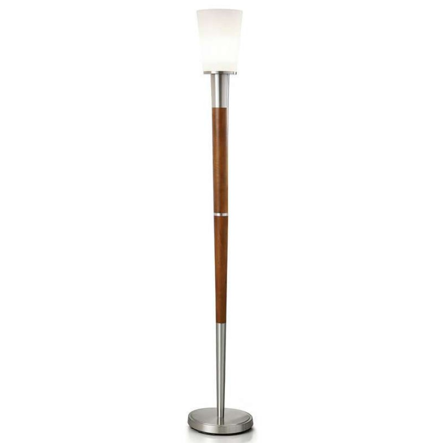 Lamps * | Outlet Homeglam Manhattan 73 Wood Torchiere Floor Lamp