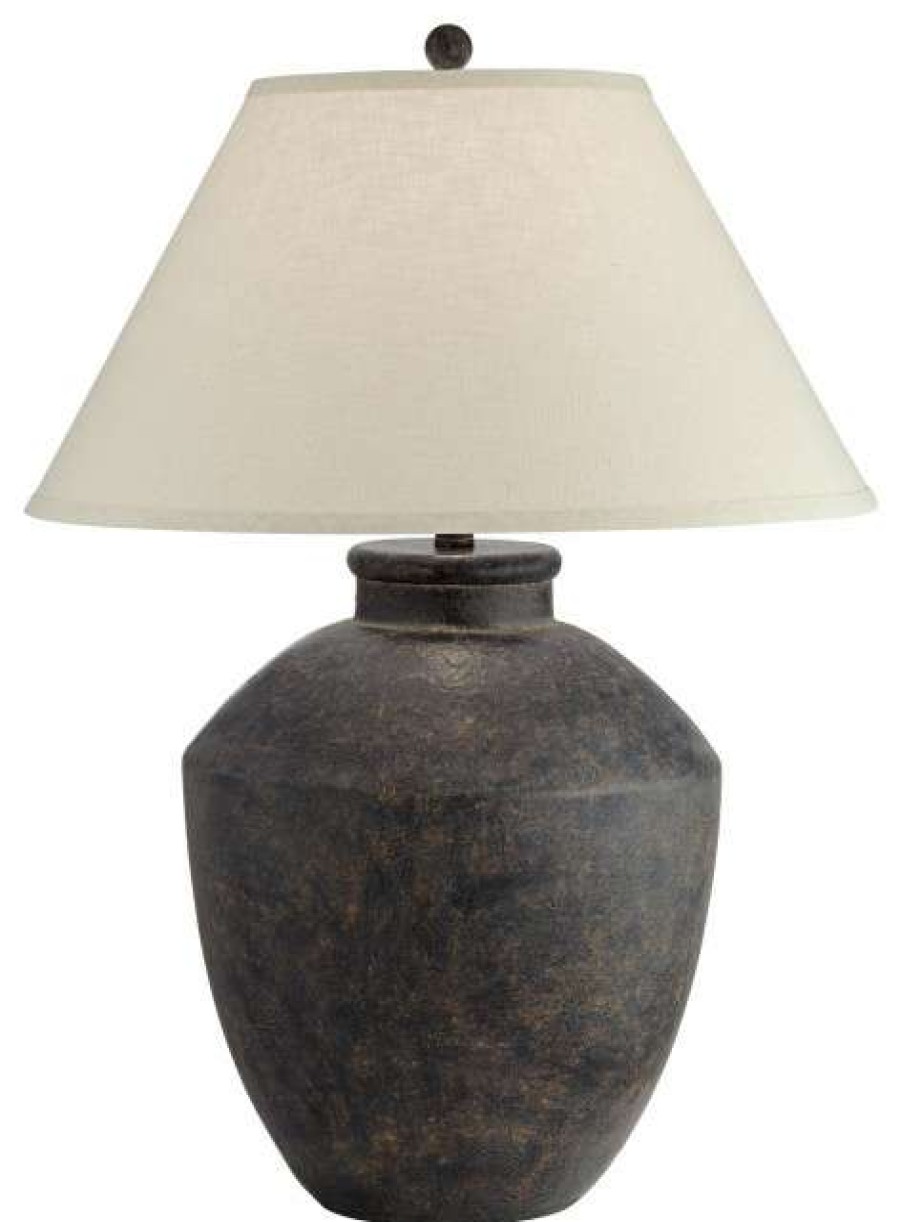 Lamps * | Flash Sale Pacific Coast Lighting Resin Table Lamp With Black Terracota Finish 64V99