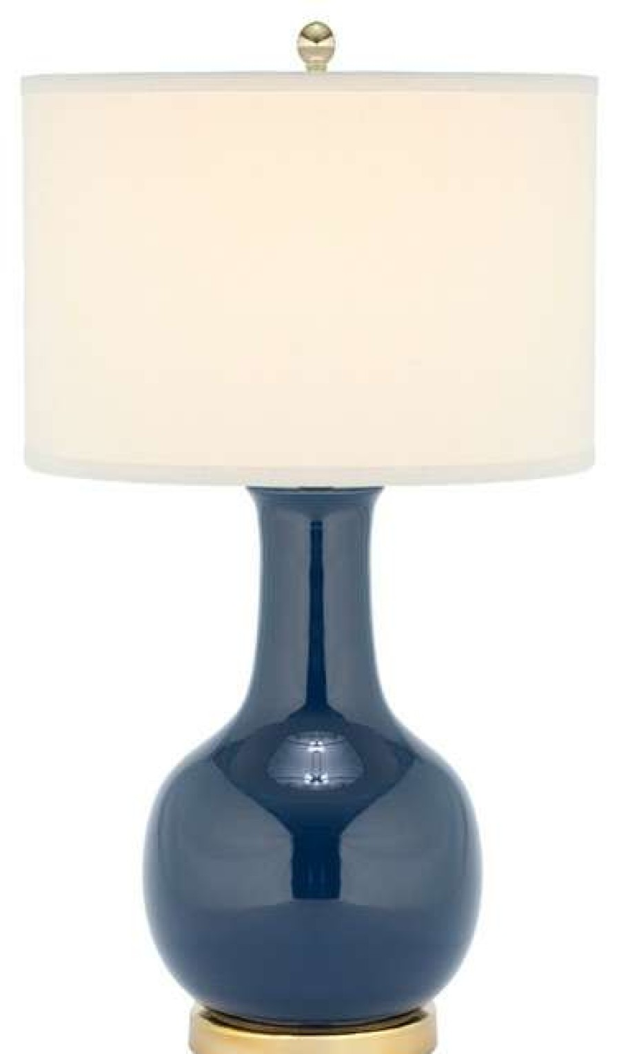 Lamps * | Cheapest Safavieh White Ceramic Paris Lamp, Navy