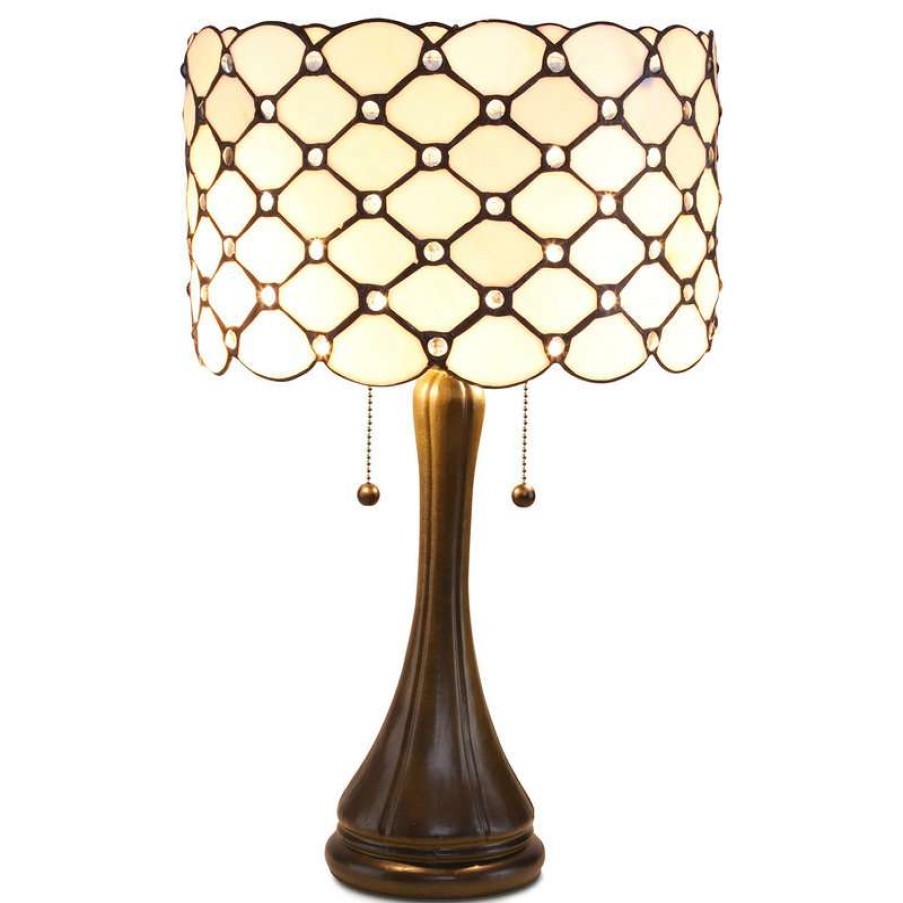 Lamps * | Hot Sale Serena D'Italia Contemporary Tiffany 2-Light Jeweled 22 Table Lamp