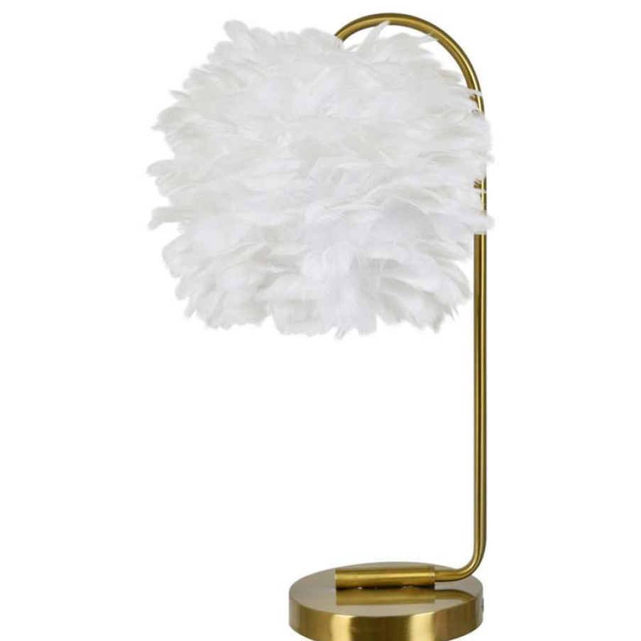 Lamps * | Cheapest Crestview Collection Cecily Feather Task Lamp