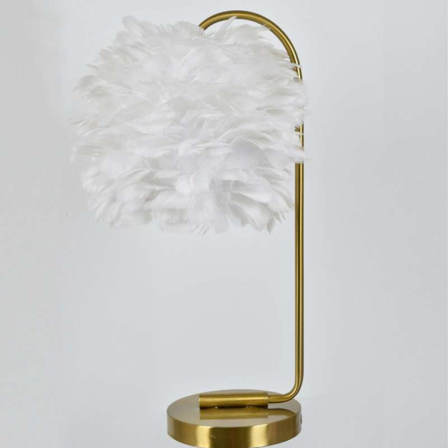 Lamps * | Cheapest Crestview Collection Cecily Feather Task Lamp