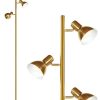 Lamps * | Coupon Brightech Ethan Led Tree Floor Lamp, Contemporary 3 Light Standing Pole Light, Brass