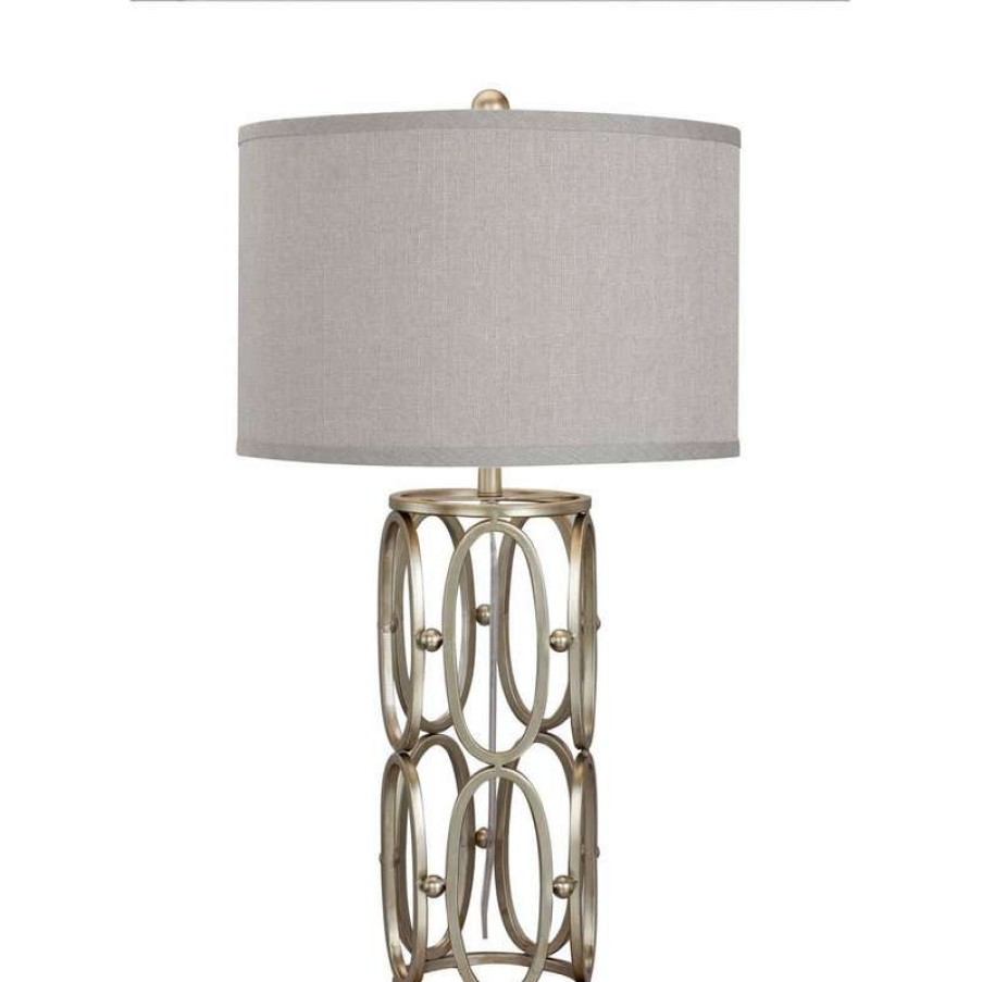 Lamps * | Best Deal Fangio Lighting'S 28 Champagne Gold Open Metal Work Table Lamp