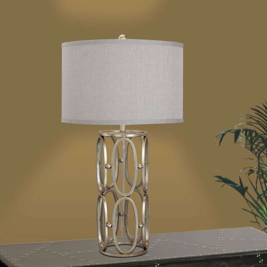 Lamps * | Best Deal Fangio Lighting'S 28 Champagne Gold Open Metal Work Table Lamp