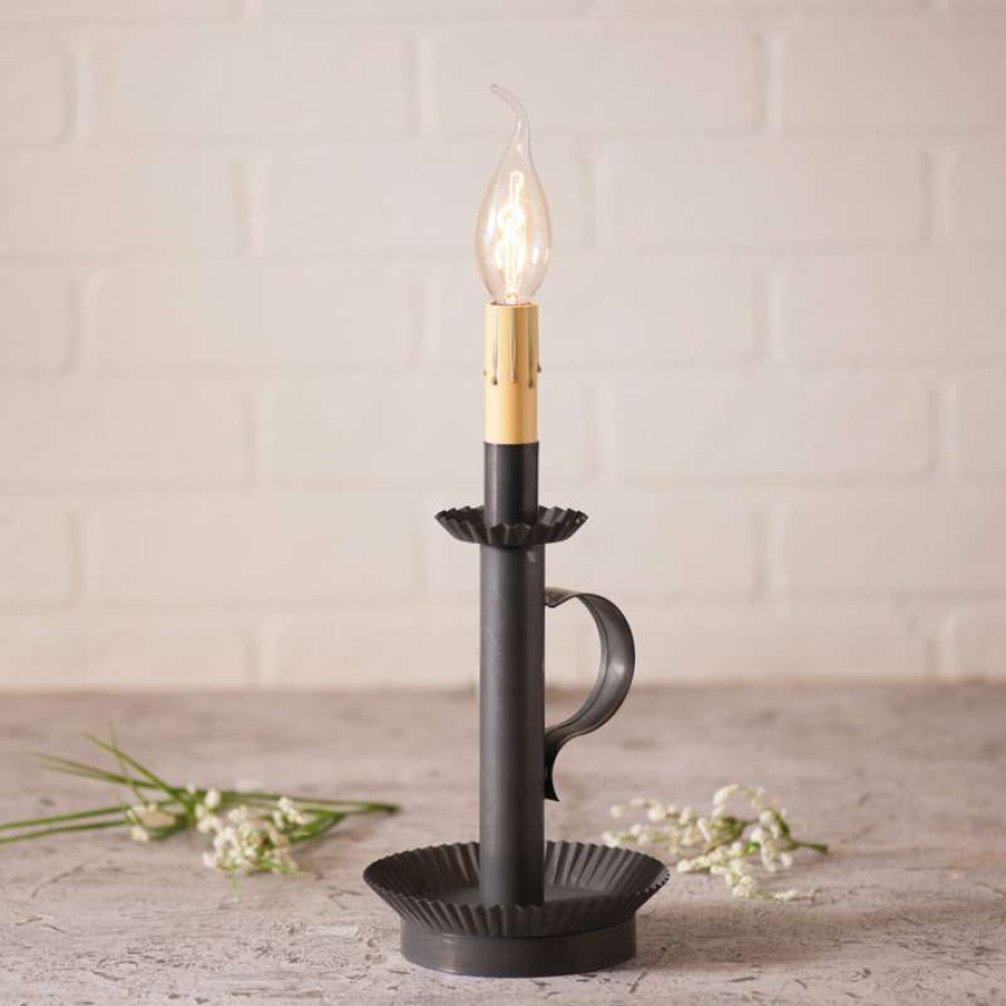 Lamps * | Cheapest Irvin'S Country Tinware Candlestick Accent Light, Kettle Black