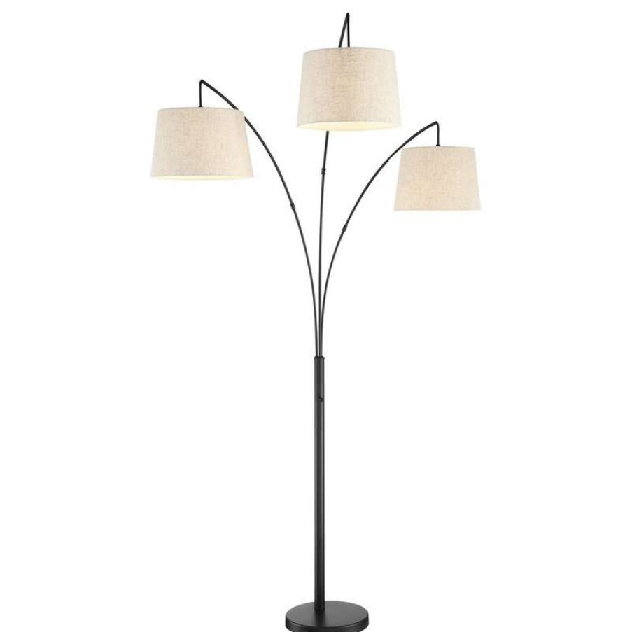 Lamps * | Buy Kira Home Akira 78.5 Arc Floor Lamp, Weighted Base, 3-Way Switch, Oatmeal