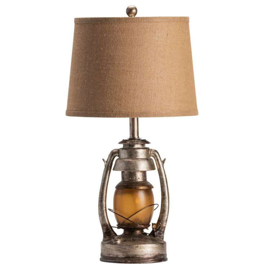 Lamps * | Coupon Crestview Collection Antique-Style Oil Lantern Table Lamp With Nightlight