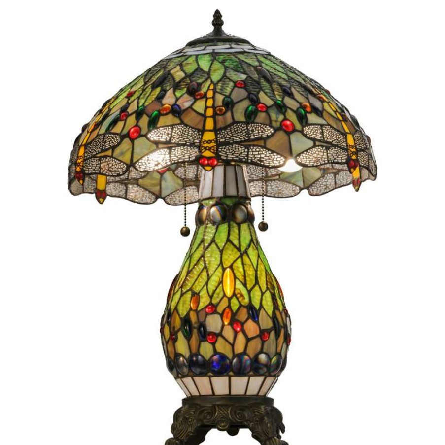 Lamps * | Best Pirce Meyda Lighting 25H Tiffany Hanginghead Dragonfly Lighted Base Table Lamp