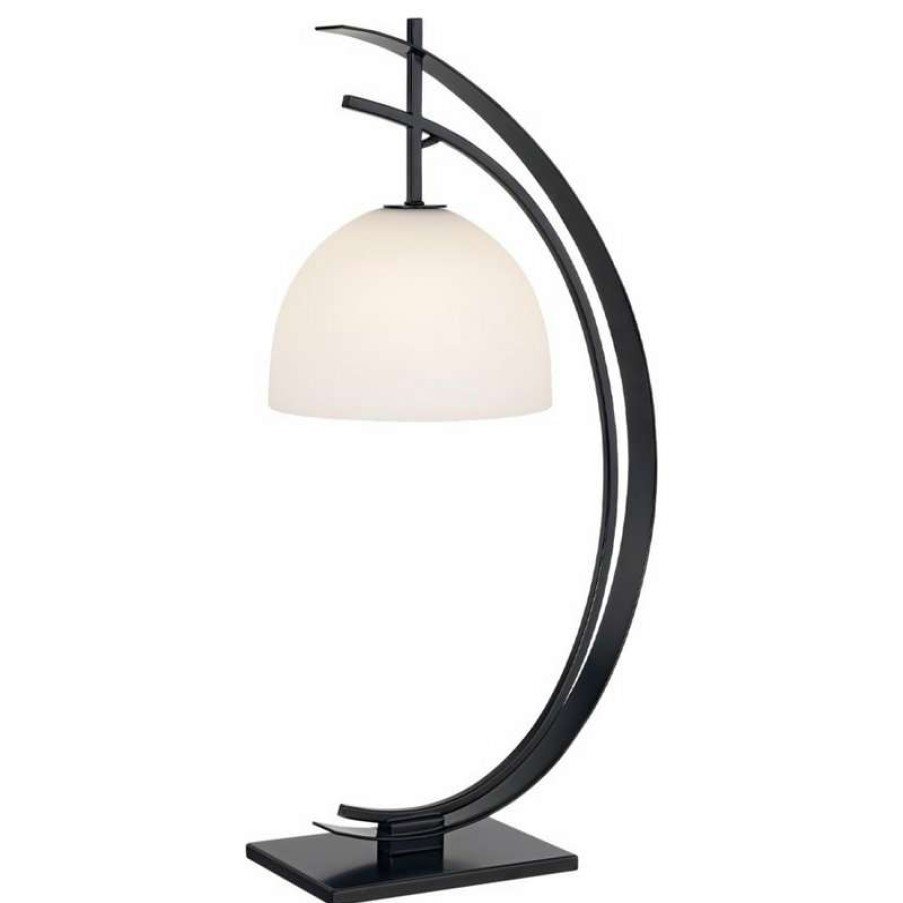 Lamps * | Outlet Pacific Coast Lighting Orbit Metal Crescent Table Lamp, Black