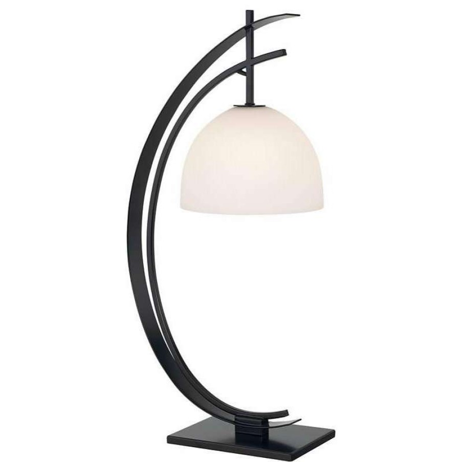 Lamps * | Outlet Pacific Coast Lighting Orbit Metal Crescent Table Lamp, Black