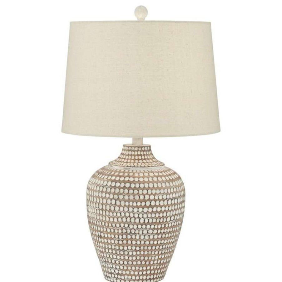 Lamps * | Budget Pacific Coast Lighting Alese Table Lamp | Neutral Earth Polka Dot Jug Table Lamp