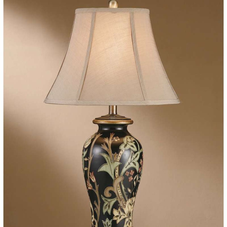 Lamps * | Best Deal Crestview Collection Windham Hand Painted Floral Pattern Ceramic Table Lamp