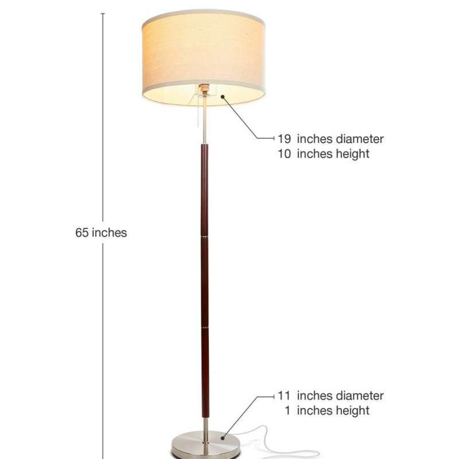 Lamps * | Promo Brightech Carter Floor, Led Mid Century Modern Floor Bedroom & Living Room Lamp