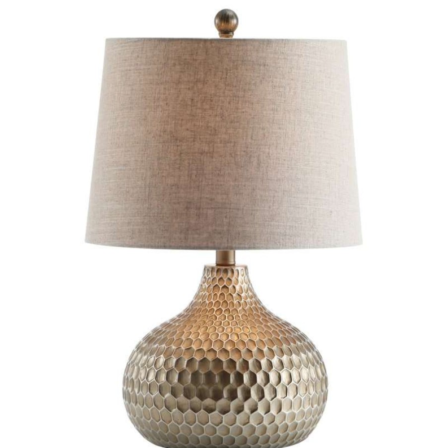 Lamps * | New Jonathan Y Bates Honeycomb Led Table Lamp, Antique Brown, 22