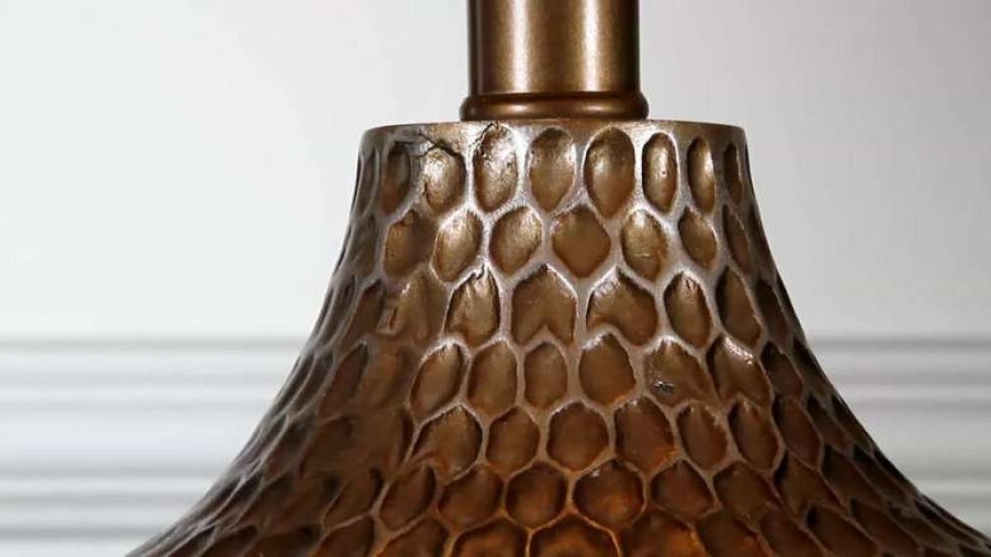 Lamps * | New Jonathan Y Bates Honeycomb Led Table Lamp, Antique Brown, 22