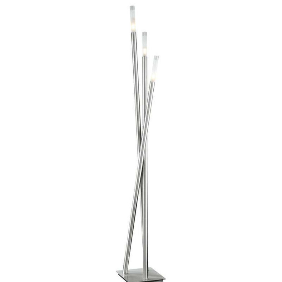 Lamps * | Discount Lumisource Icicle Modern Floor Lamp, Antique Metal, Stainless Steel