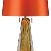 Lamps * | Best Deal Bailey Street Home Amber 2 Light Standard Table Lamp Made Of Crystal And Glass And Metal A Orange