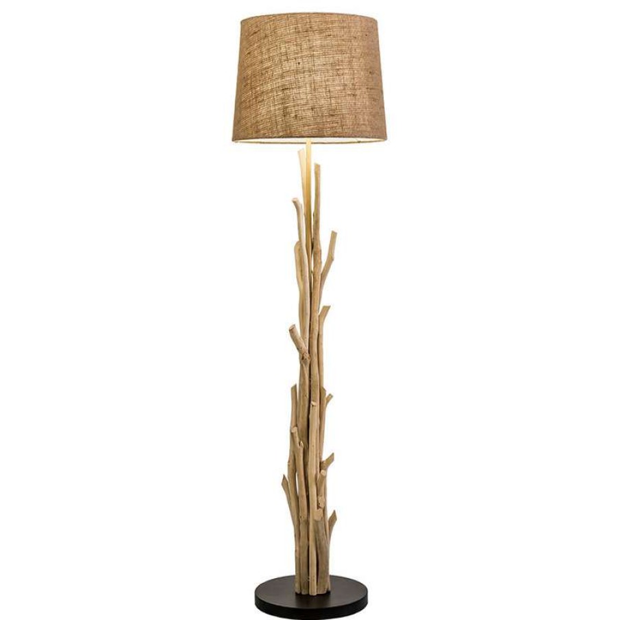 Lamps * | Hot Sale Vandue Corporation Modern Home Nautical Driftwood Branch Wooden Floor Lamp Ocean/Beach/Seaside T