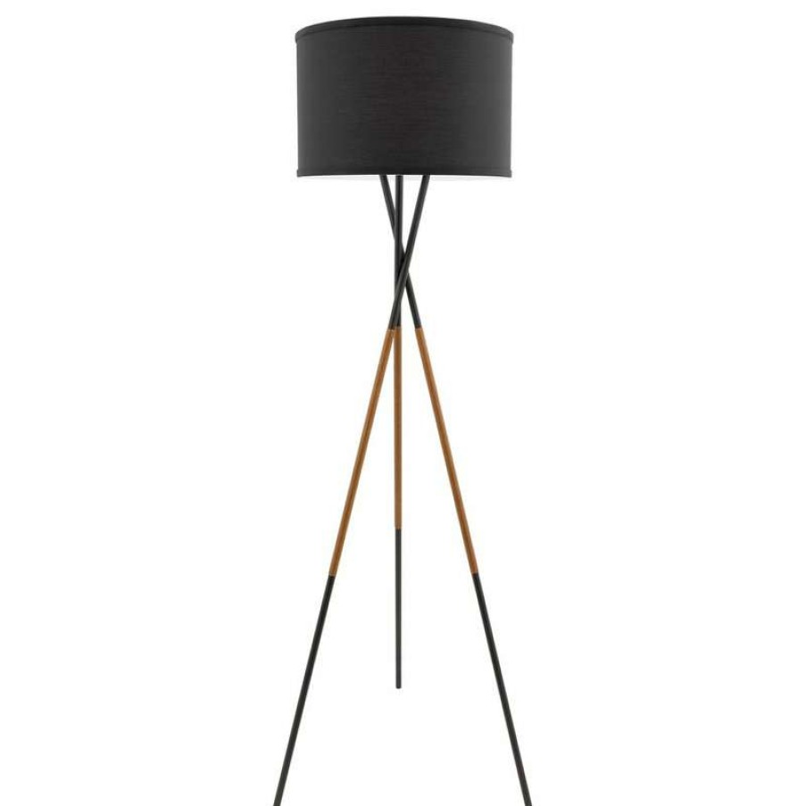 Lamps * | Best Deal Kira Home Sadie 61 Mid Century Tripod Led Floor Lamp, 9W Bulb (/), Leather