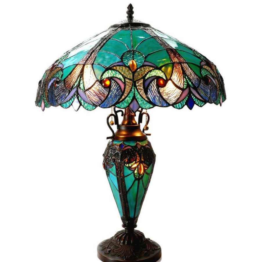 Lamps * | Promo Chloe Lighting, Inc. Liaison 3-Light Victorian Double Lit Table Lamp