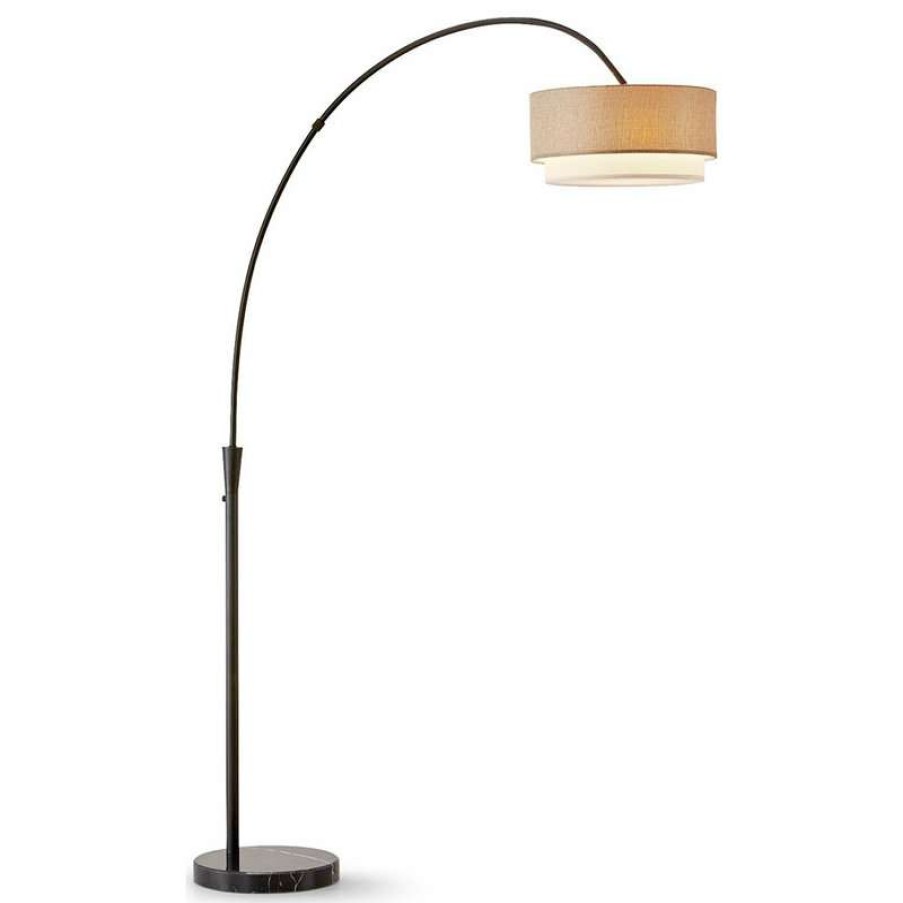 Lamps * | Wholesale Homeglam Elan Arch Floor Lamp, Dark Bronze/Brown