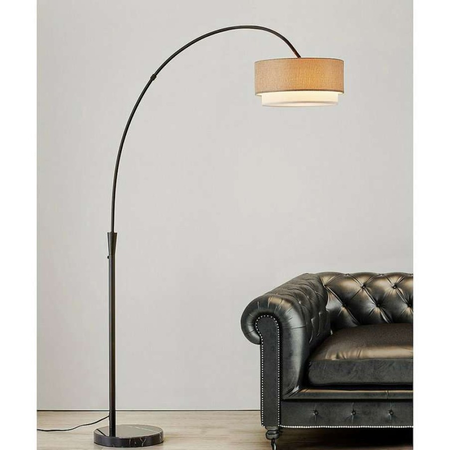 Lamps * | Wholesale Homeglam Elan Arch Floor Lamp, Dark Bronze/Brown