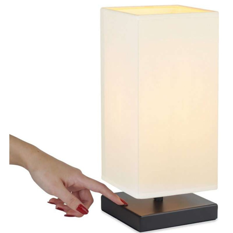 Lamps * | Promo Kira Home Lucerna 13 Led Touch Table Lamp, Nightstand Lamp For Bedroom, Fabric