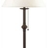 Lamps * | Best Sale Cal Lighting 75W Iron Table Lamp With Pull Chain, Black Finish, Off White Shade