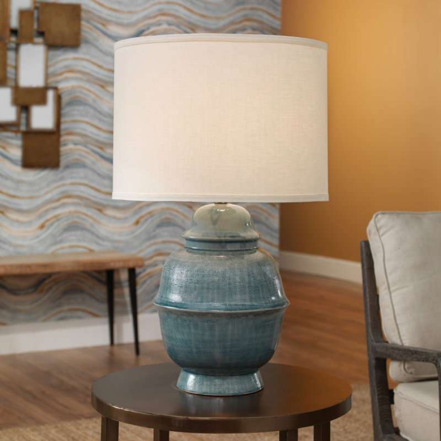 Lamps * | Best Sale Jamie Young Company Blue Ceramic Kaya Table Lamp