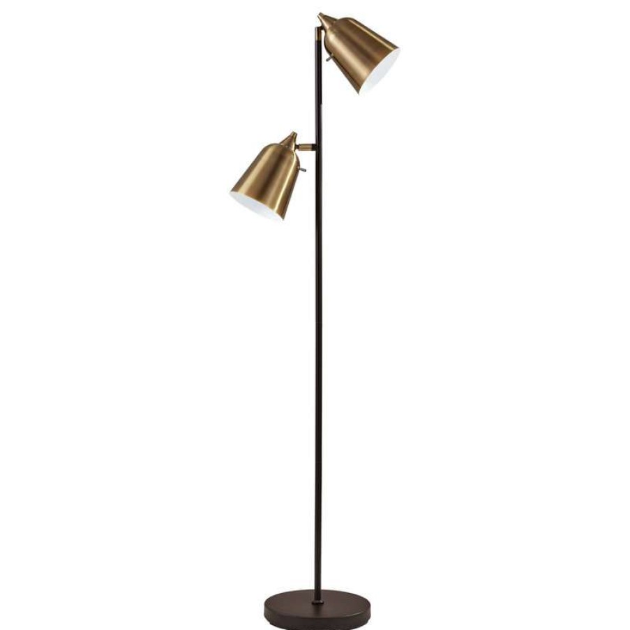 Lamps * | Cheapest Adesso Malcolm Floor Lamp- Black