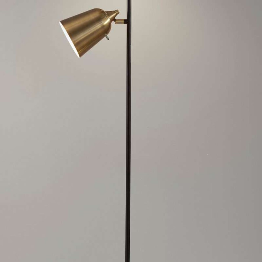 Lamps * | Cheapest Adesso Malcolm Floor Lamp- Black