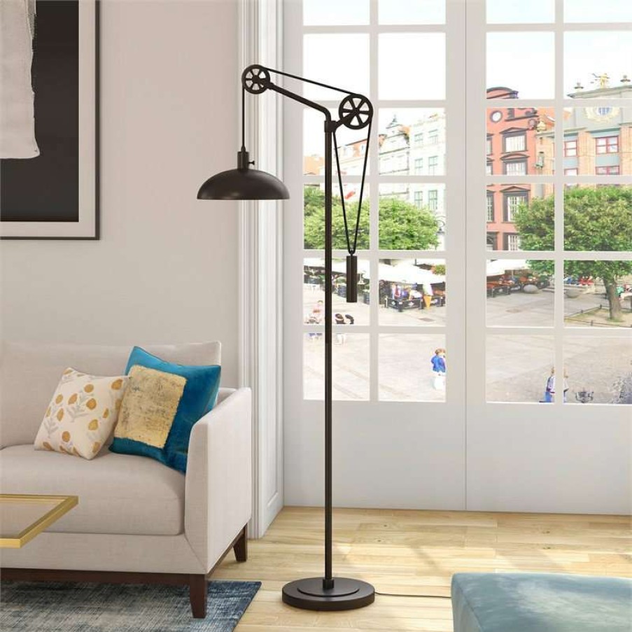 Lamps * | Budget Henn&Hart 25 Blackened Bronze Metal Floor Lamp