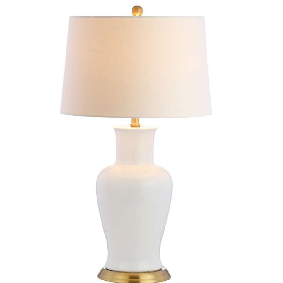 Lamps * | Cheapest Jonathan Y Julian 29 Ceramic Table Lamp, White/Gold