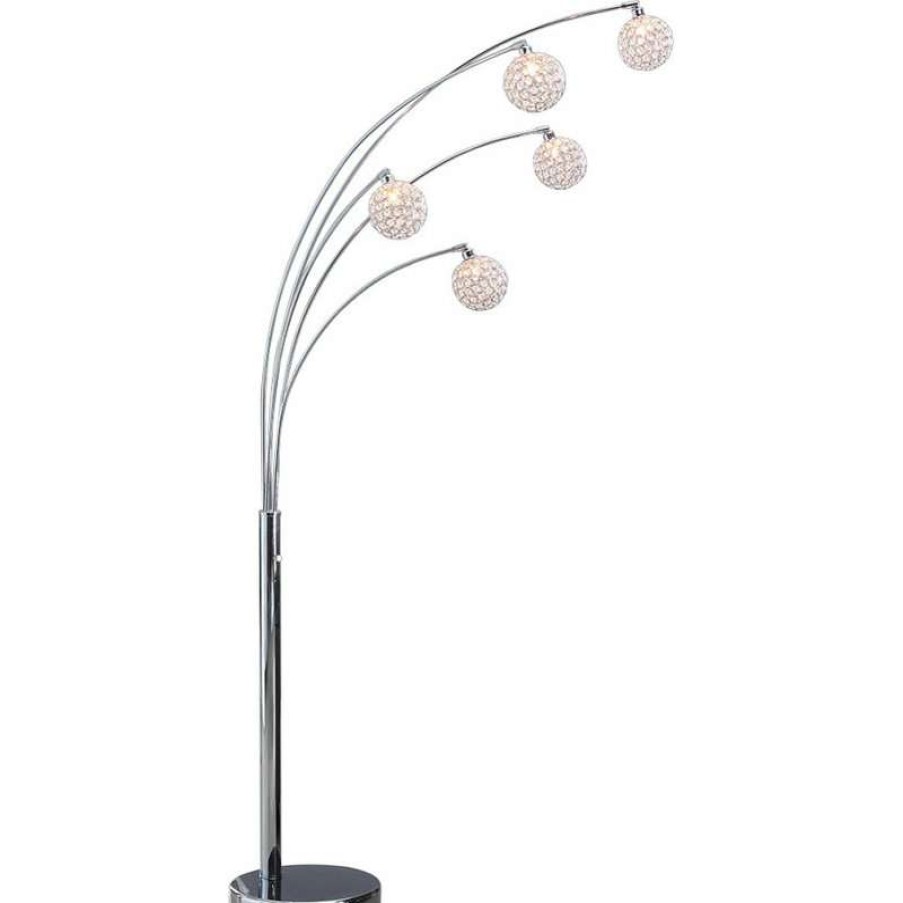 Lamps * | Best Reviews Of Artiva Manhattan 5-Arch Crystal Ball 84 Arched Floor Lamp