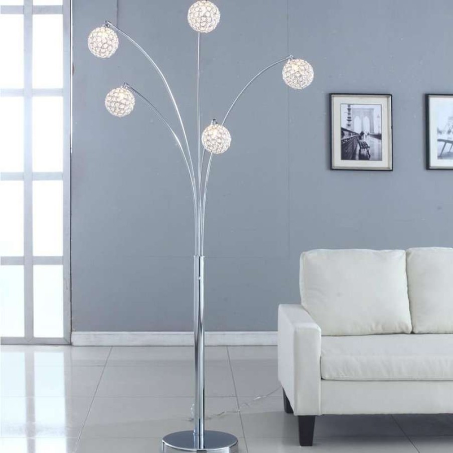 Lamps * | Best Reviews Of Artiva Manhattan 5-Arch Crystal Ball 84 Arched Floor Lamp