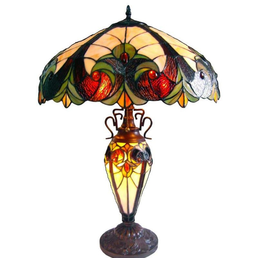 Lamps * | Outlet Chloe Lighting, Inc. Liaison 3-Light Victorian Double Lit Table Lamp