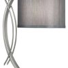 Lamps * | Flash Sale Woodbridge Lighting Inc. Woodbridge Lighting Eclipse Drum Shade Table Lamp, Gray, Satin Nickel