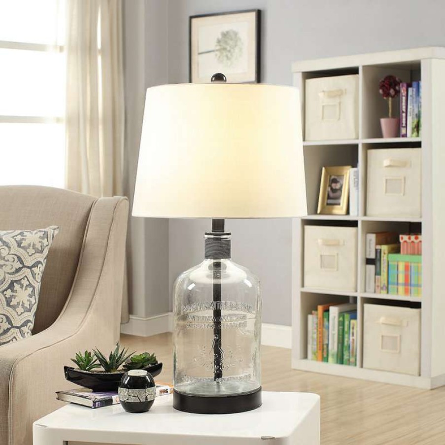 Lamps * | Wholesale Crestview Collection Woodburn Metal And Glass 26.5 H Table Lamp