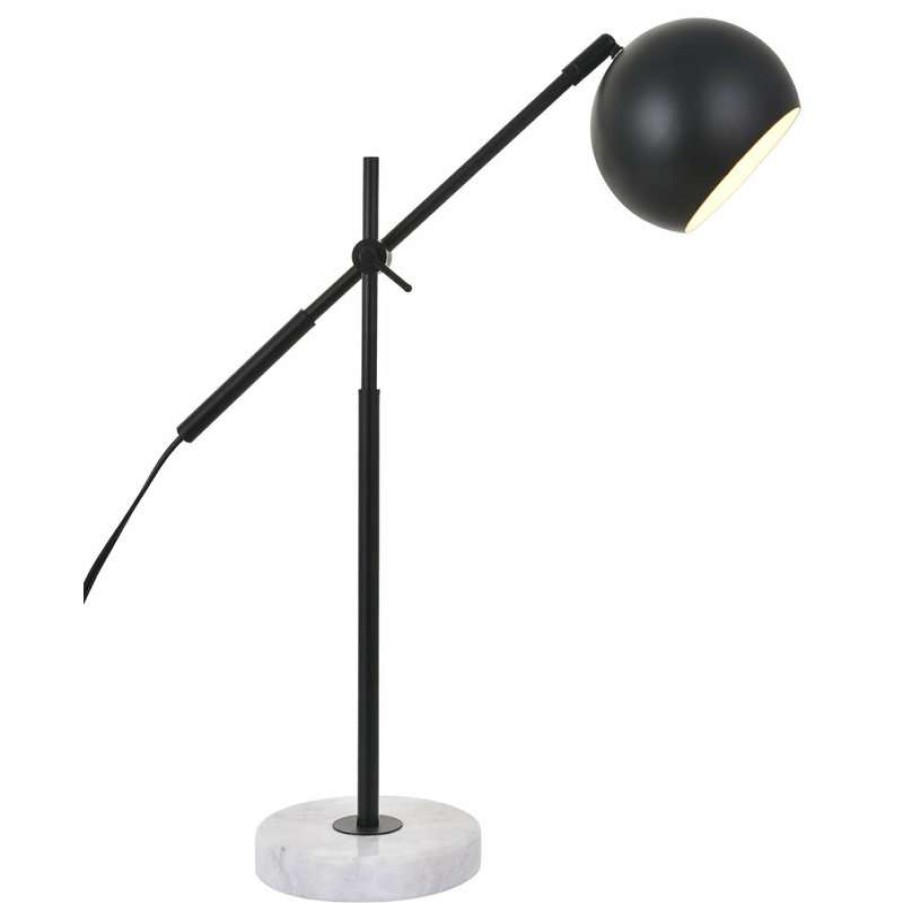 Lamps * | Best Deal Elegant Furniture & Lighting Aperture 1 Light Black Table Lamp