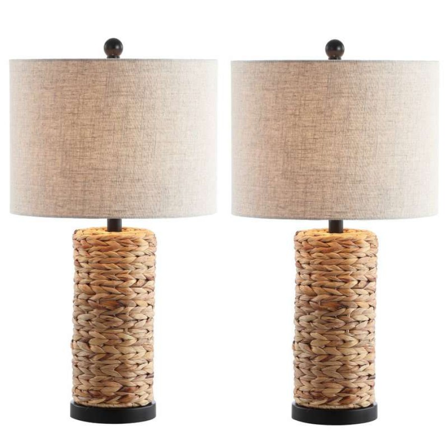 Lamps * | Cheapest Jonathan Y Elicia 25 Sea Grass Led Table Lamp, Natural, Set Of 2